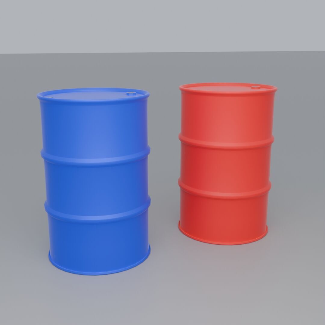 Steel Barrel A1 Low-poly 3D model_1