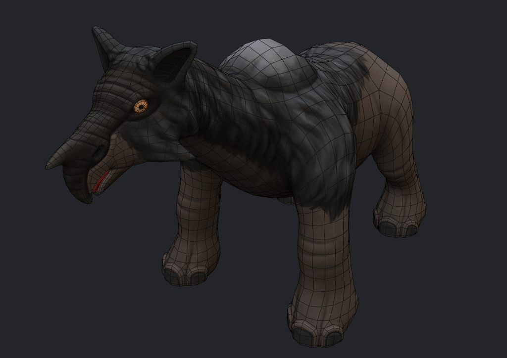 Stylized Paraceratherium Fantasy Creature Rigged Game Ready Low-poly 3D model_9