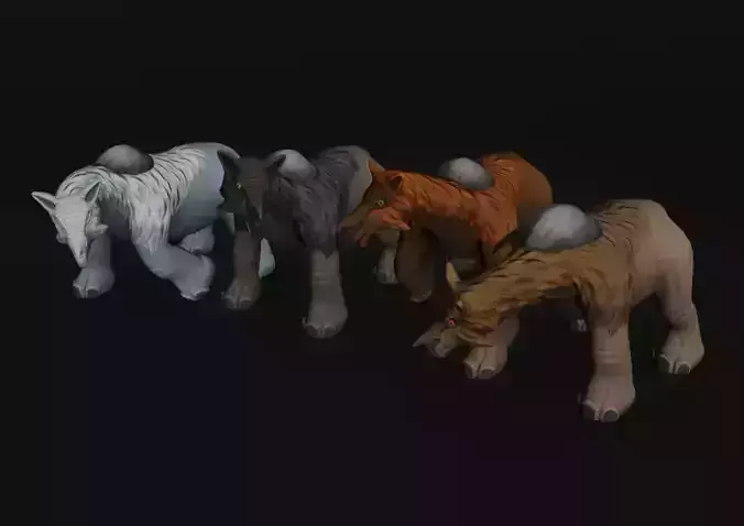 Stylized Paraceratherium Fantasy Creature Rigged Game Ready