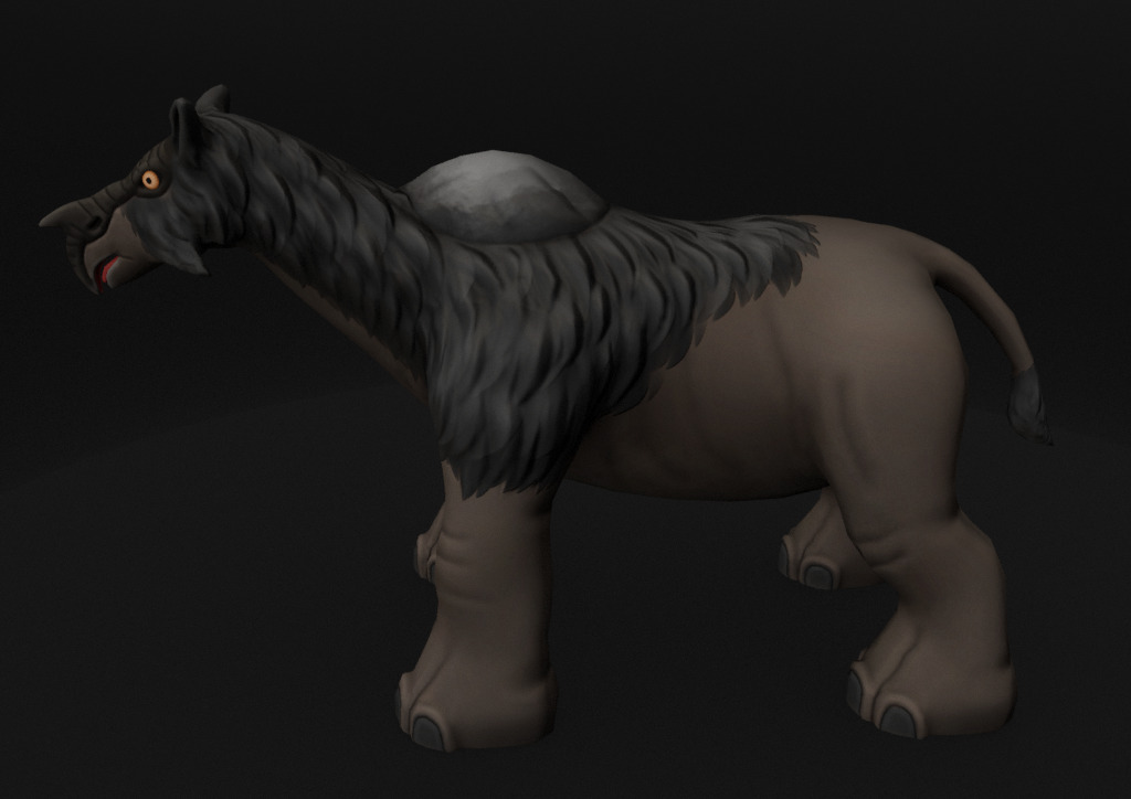 Stylized Paraceratherium Fantasy Creature Rigged Game Ready Low-poly 3D model_4