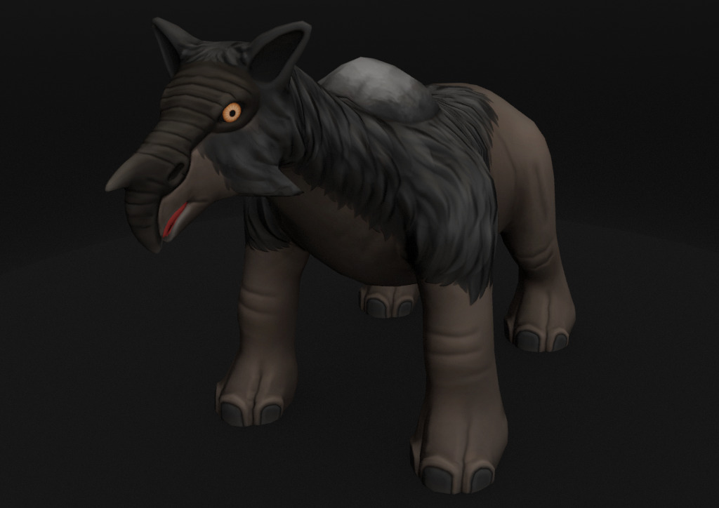 Stylized Paraceratherium Fantasy Creature Rigged Game Ready Low-poly 3D model_3