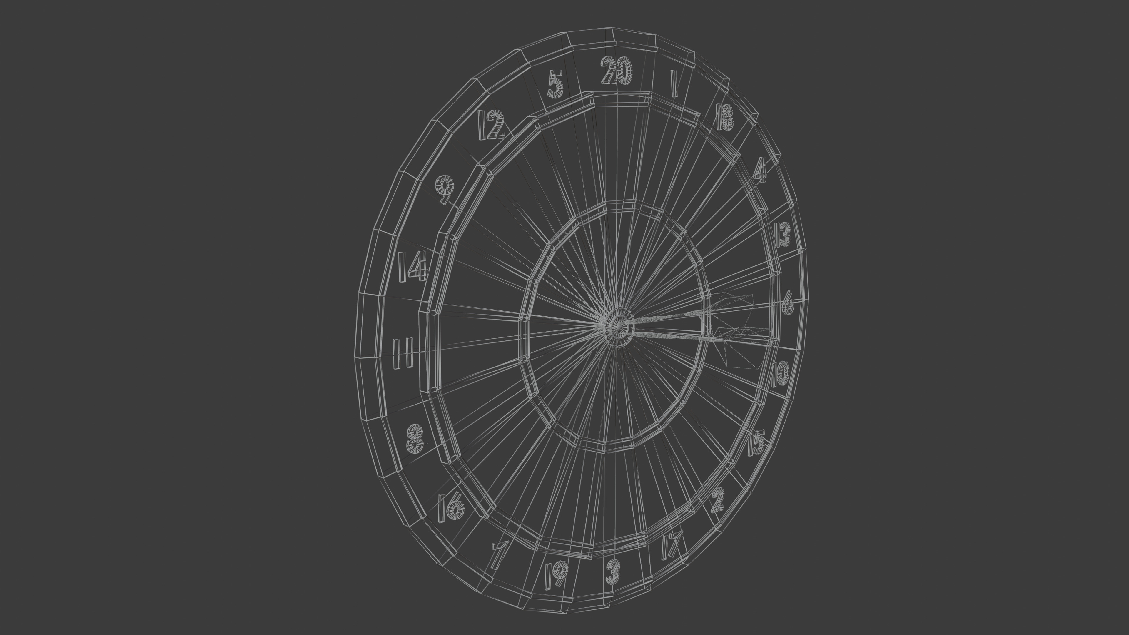 DartBoard and Darts Low-poly 3D model_5