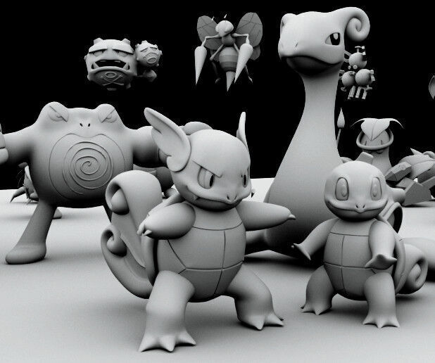 All pokemon Model first Gen obj stl fbx Low-poly 3D model_4