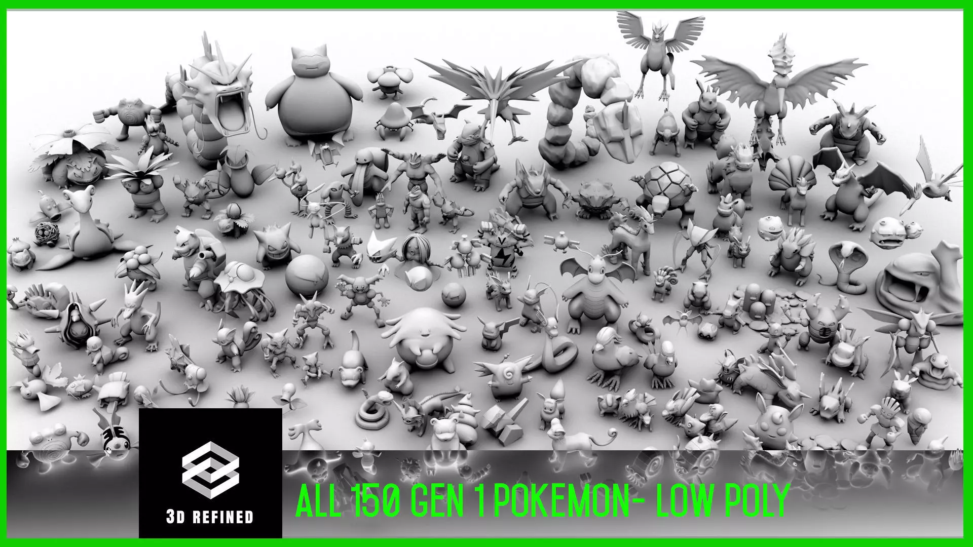 All pokemon Model first Gen obj stl fbx Low-poly 3D model_0