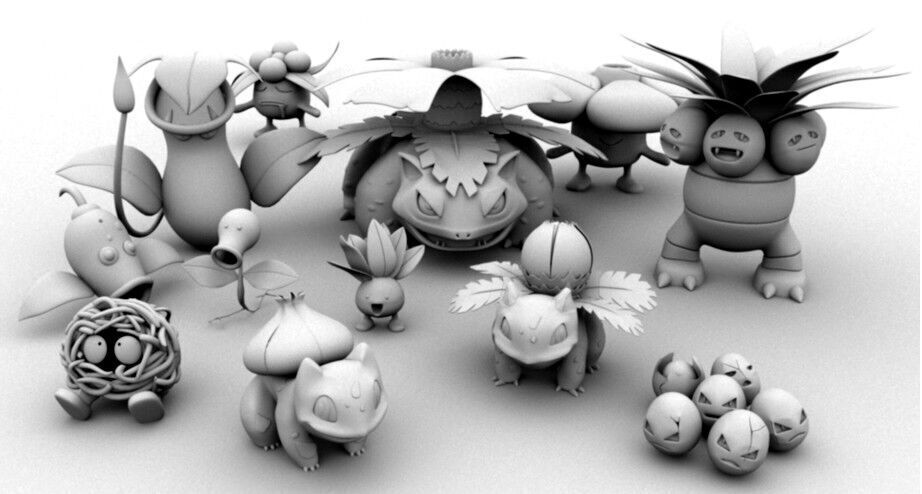 All pokemon Model first Gen obj stl fbx Low-poly 3D model_11