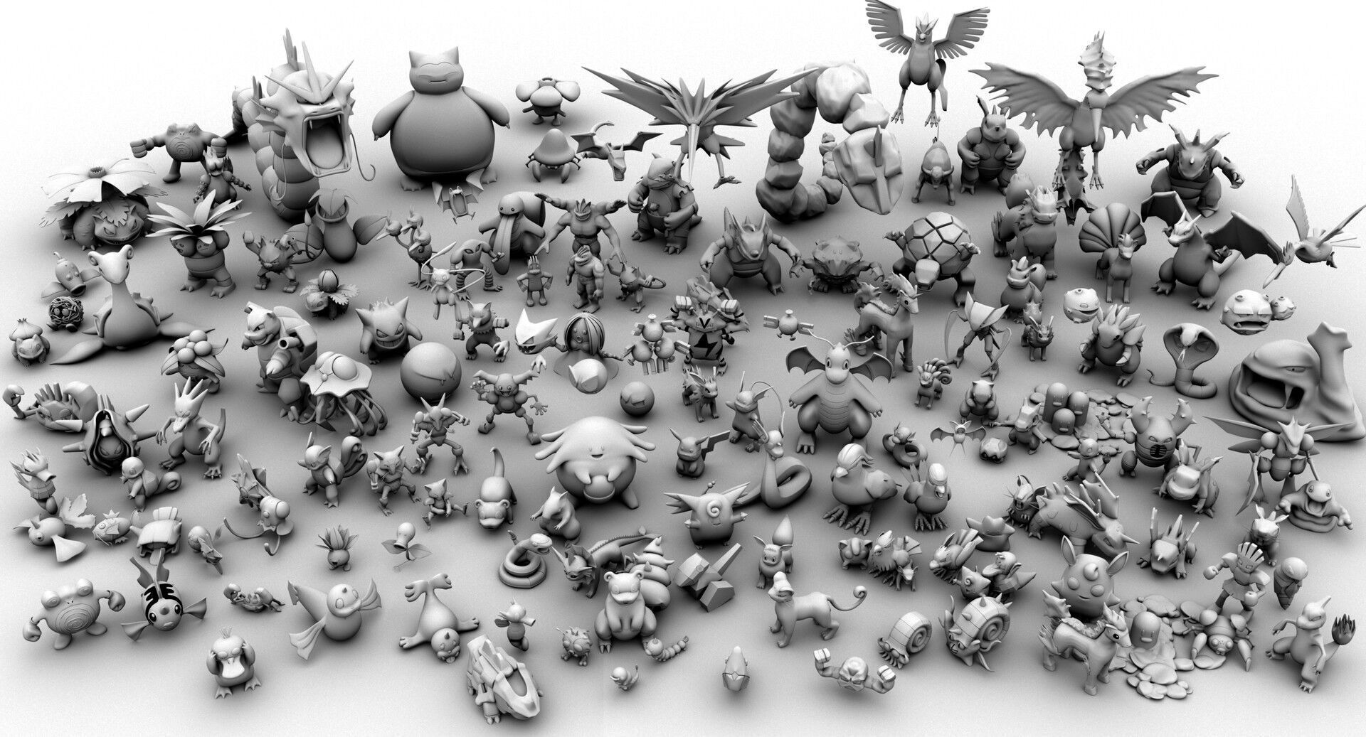 All pokemon Model first Gen obj stl fbx Low-poly 3D model_1