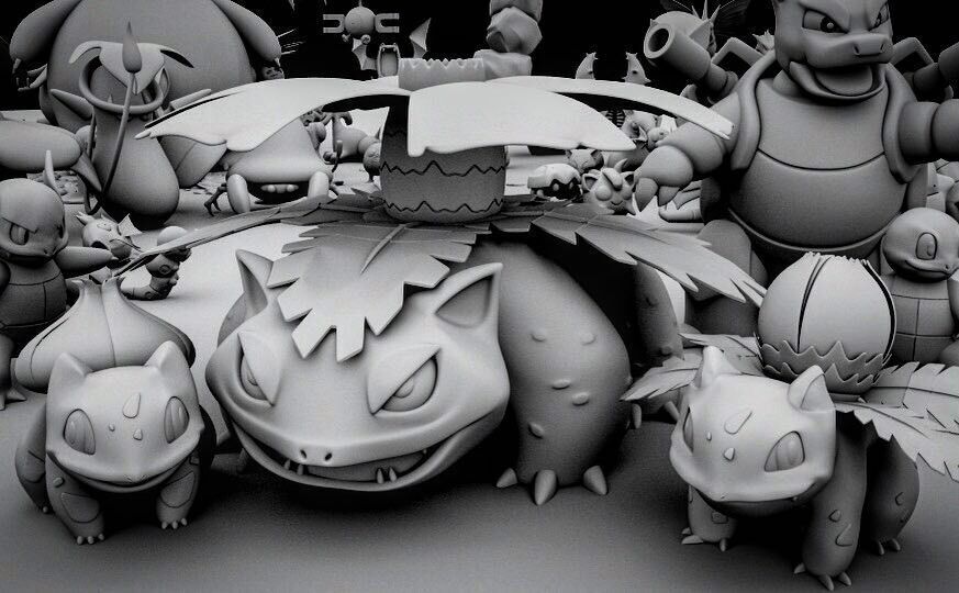 All pokemon Model first Gen obj stl fbx Low-poly 3D model_2