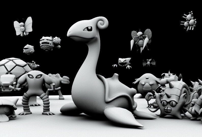 All pokemon Model first Gen obj stl fbx Low-poly 3D model_9