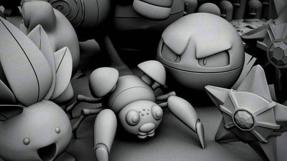 All pokemon Model first Gen obj stl fbx Low-poly 3D model_12