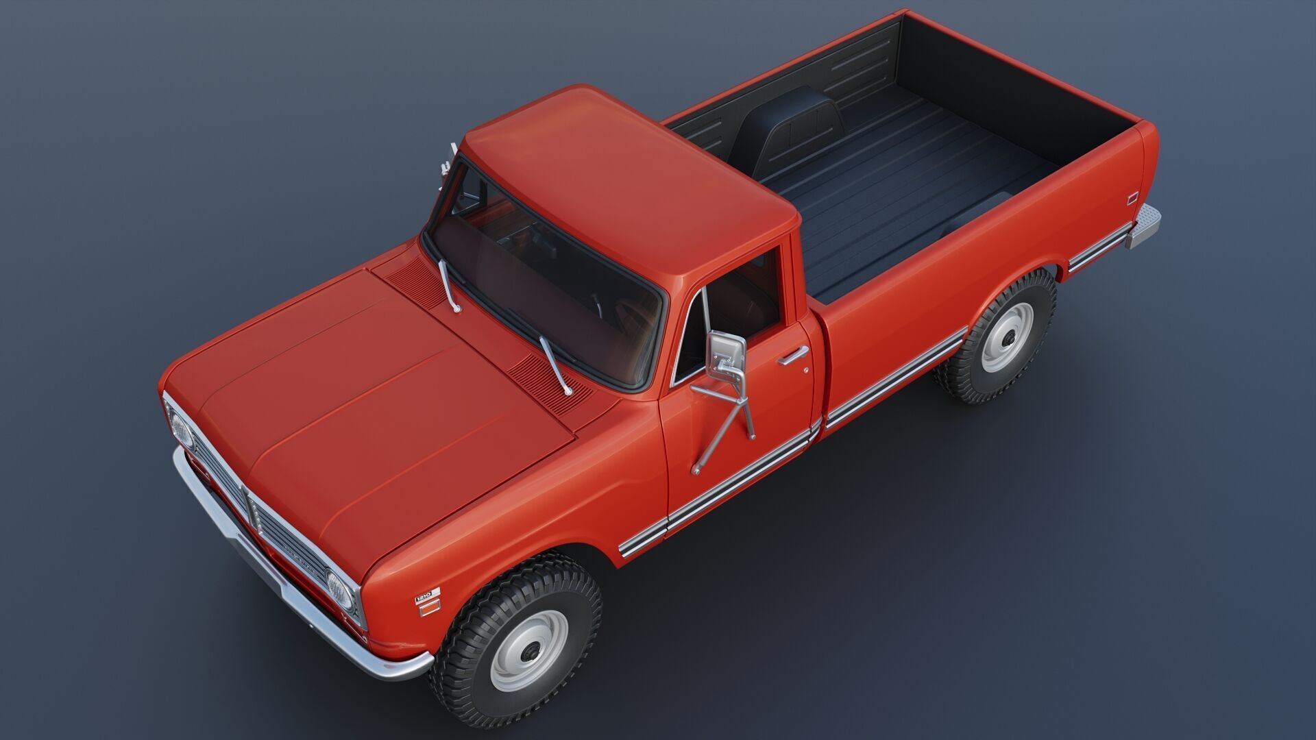 International Pickup Long Bed 1972 3D print model_12