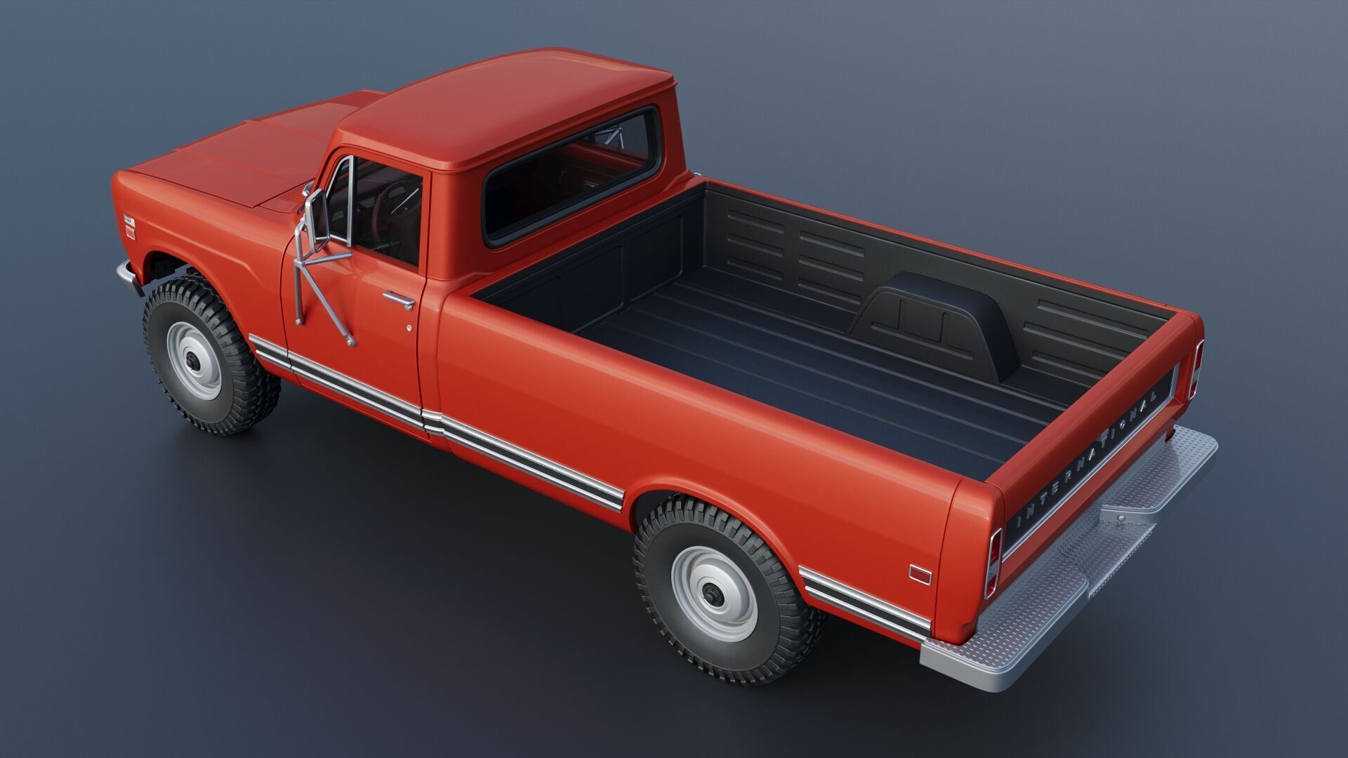International Pickup Long Bed 1972 3D print model_5