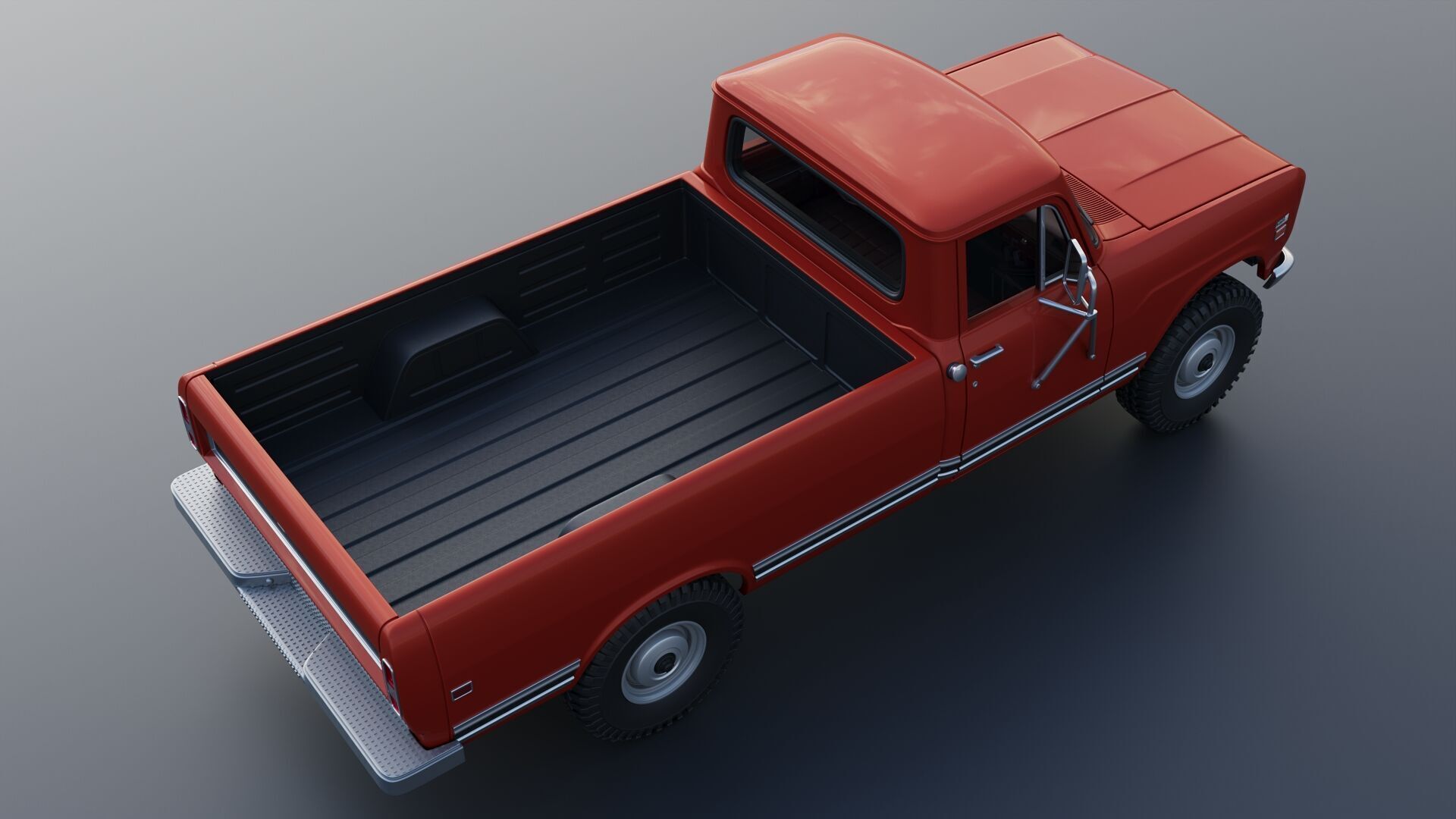 International Pickup Long Bed 1972 3D print model_7