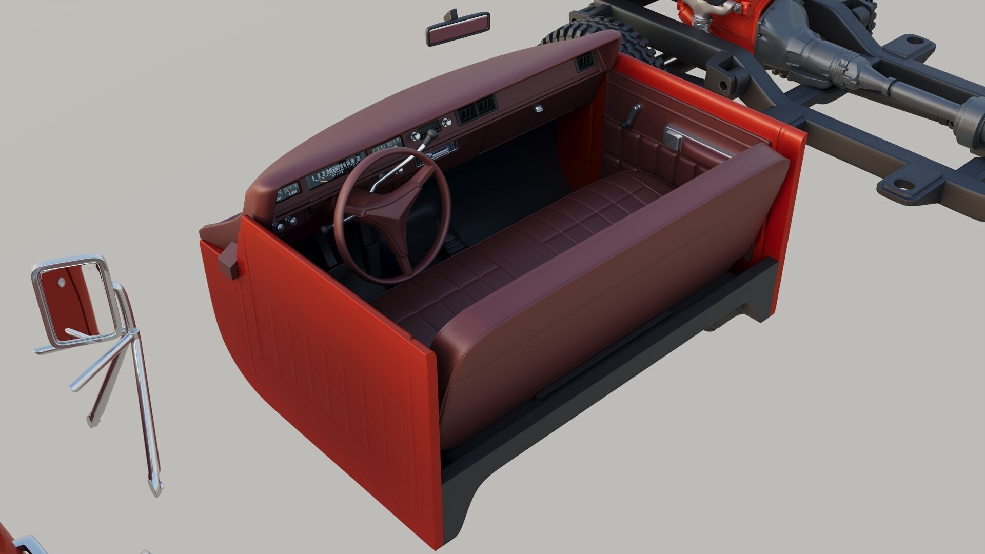 International Pickup Long Bed 1972 3D print model_25