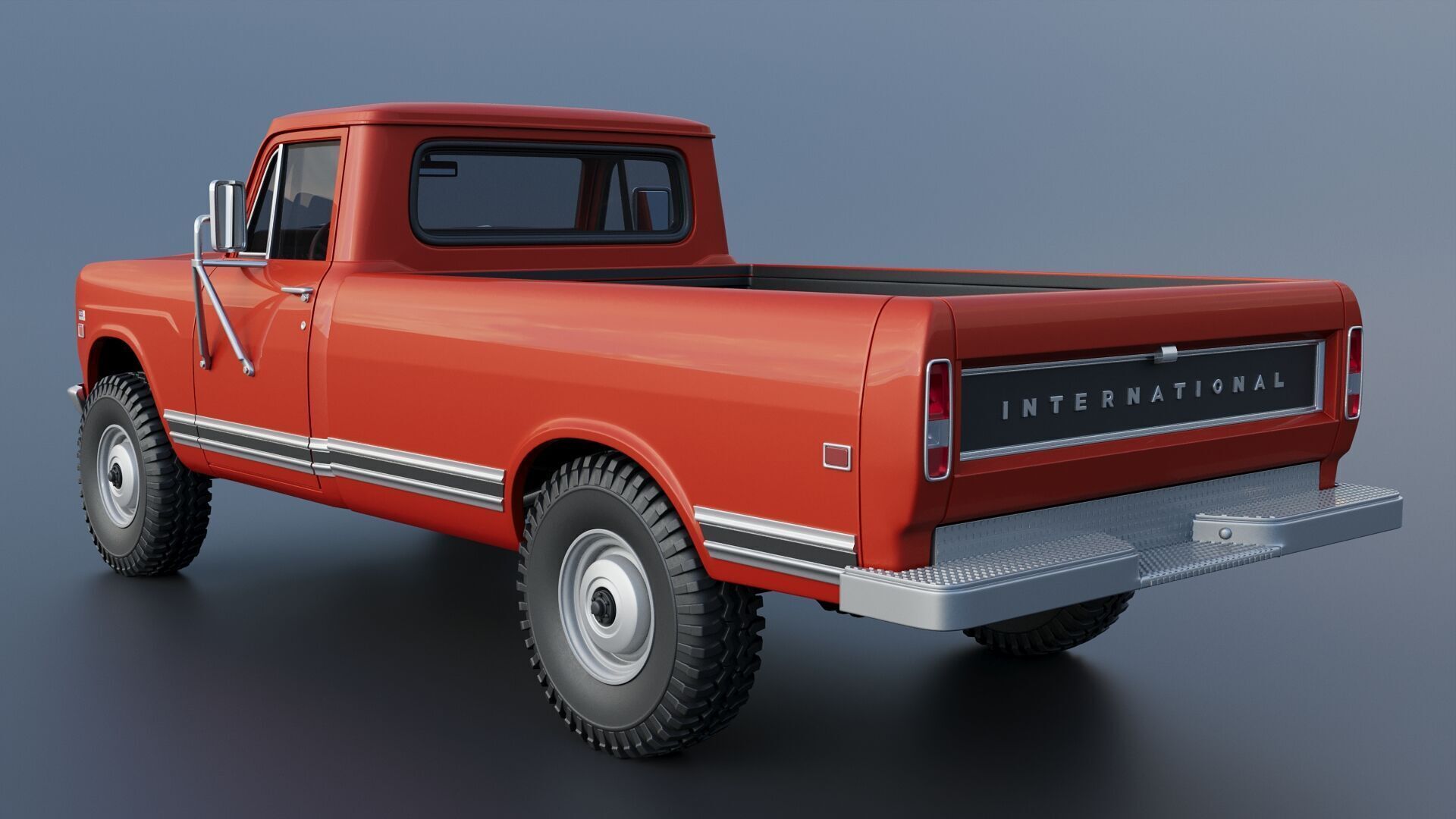 International Pickup Long Bed 1972 3D print model_4