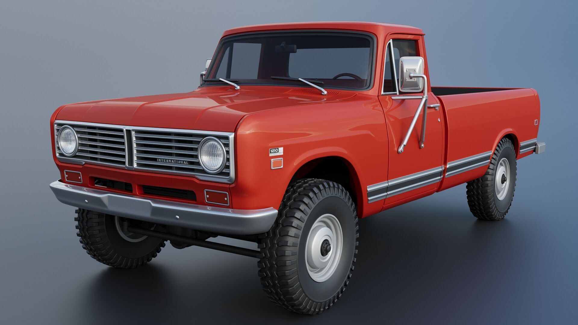 International Pickup Long Bed 1972 3D print model_2