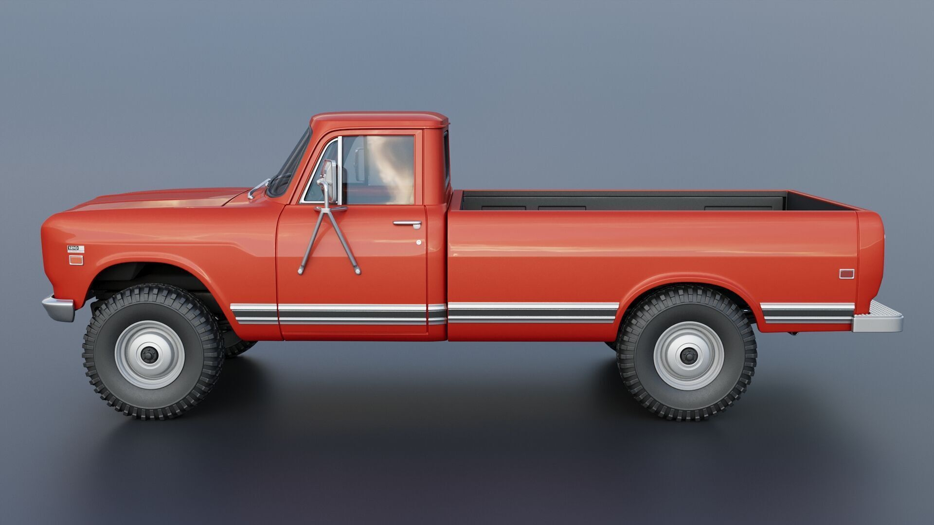 International Pickup Long Bed 1972 3D print model_3