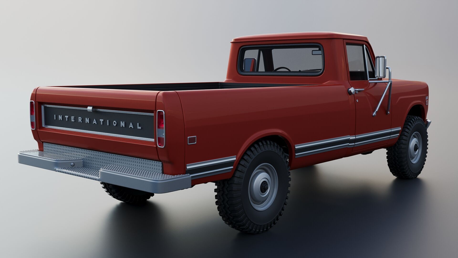 International Pickup Long Bed 1972 3D print model_6