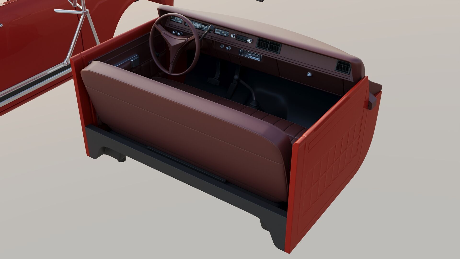 International Pickup Long Bed 1972 3D print model_24