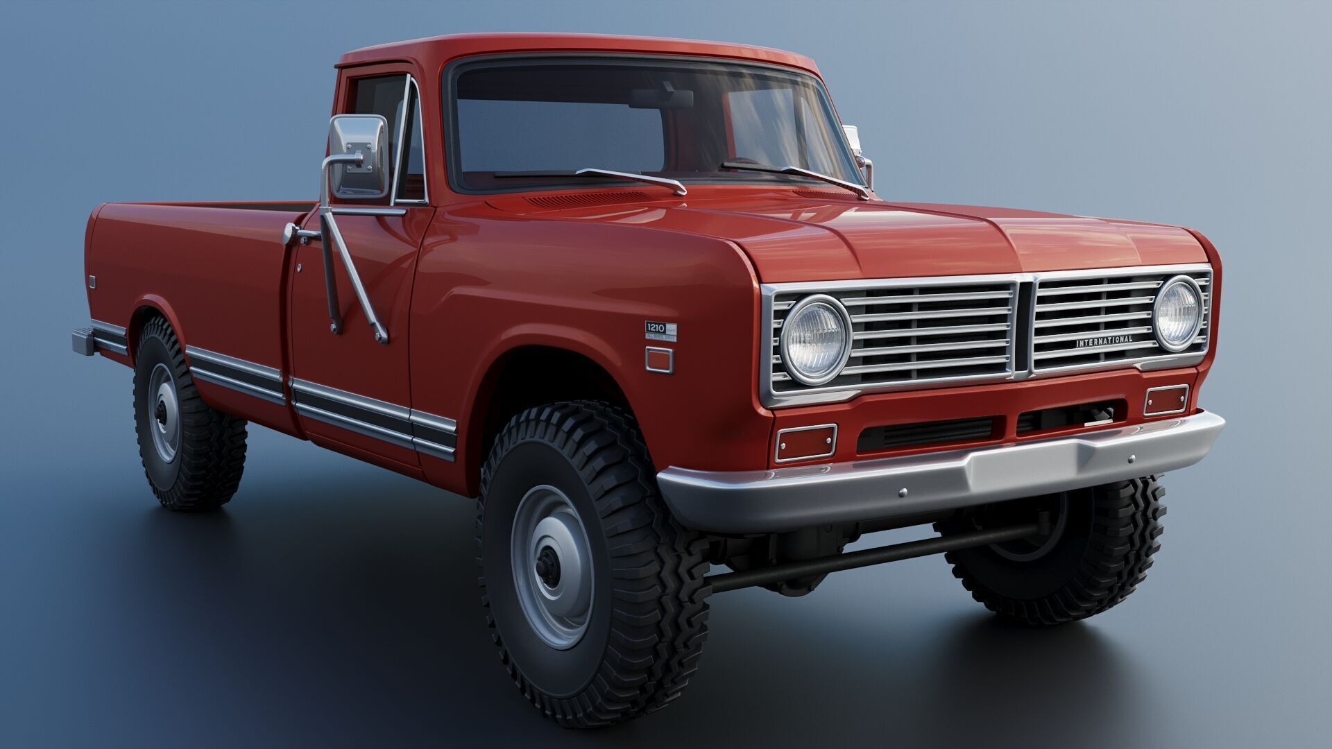 International Pickup Long Bed 1972 3D print model_10