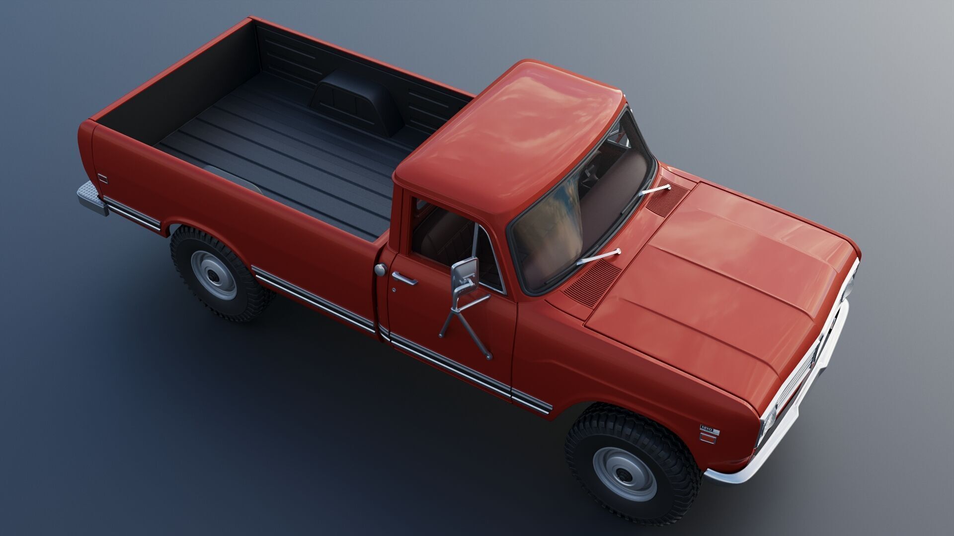 International Pickup Long Bed 1972 3D print model_11