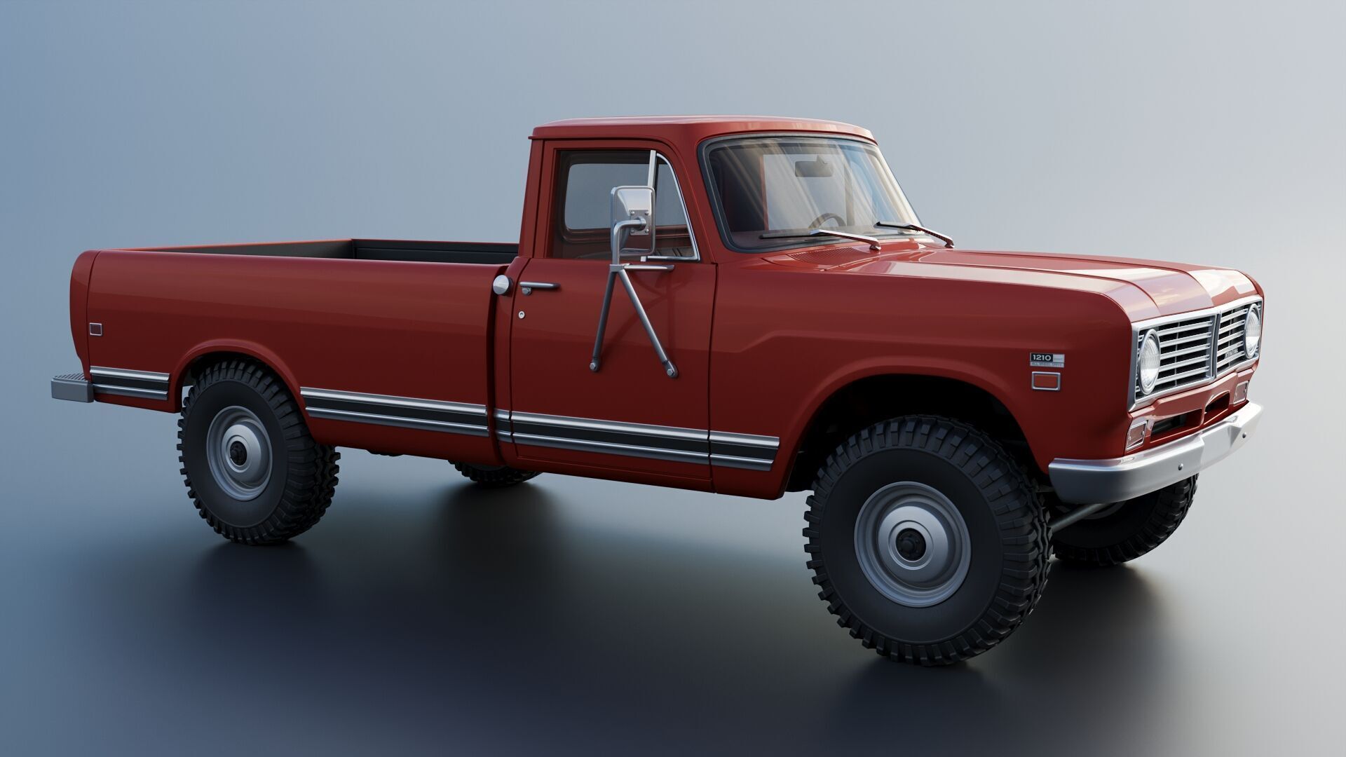 International Pickup Long Bed 1972 3D print model_9