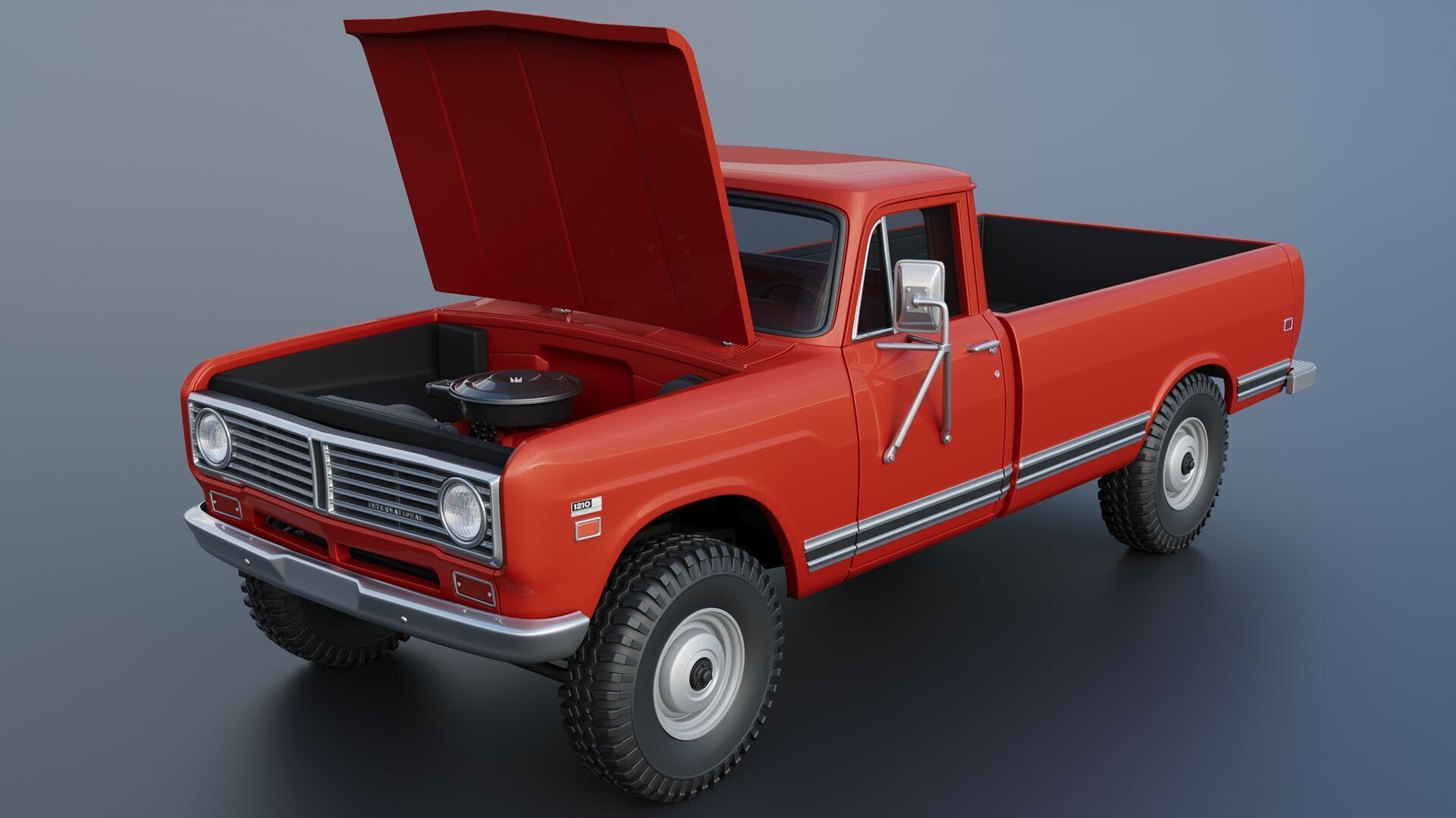 International Pickup Long Bed 1972 3D print model_13