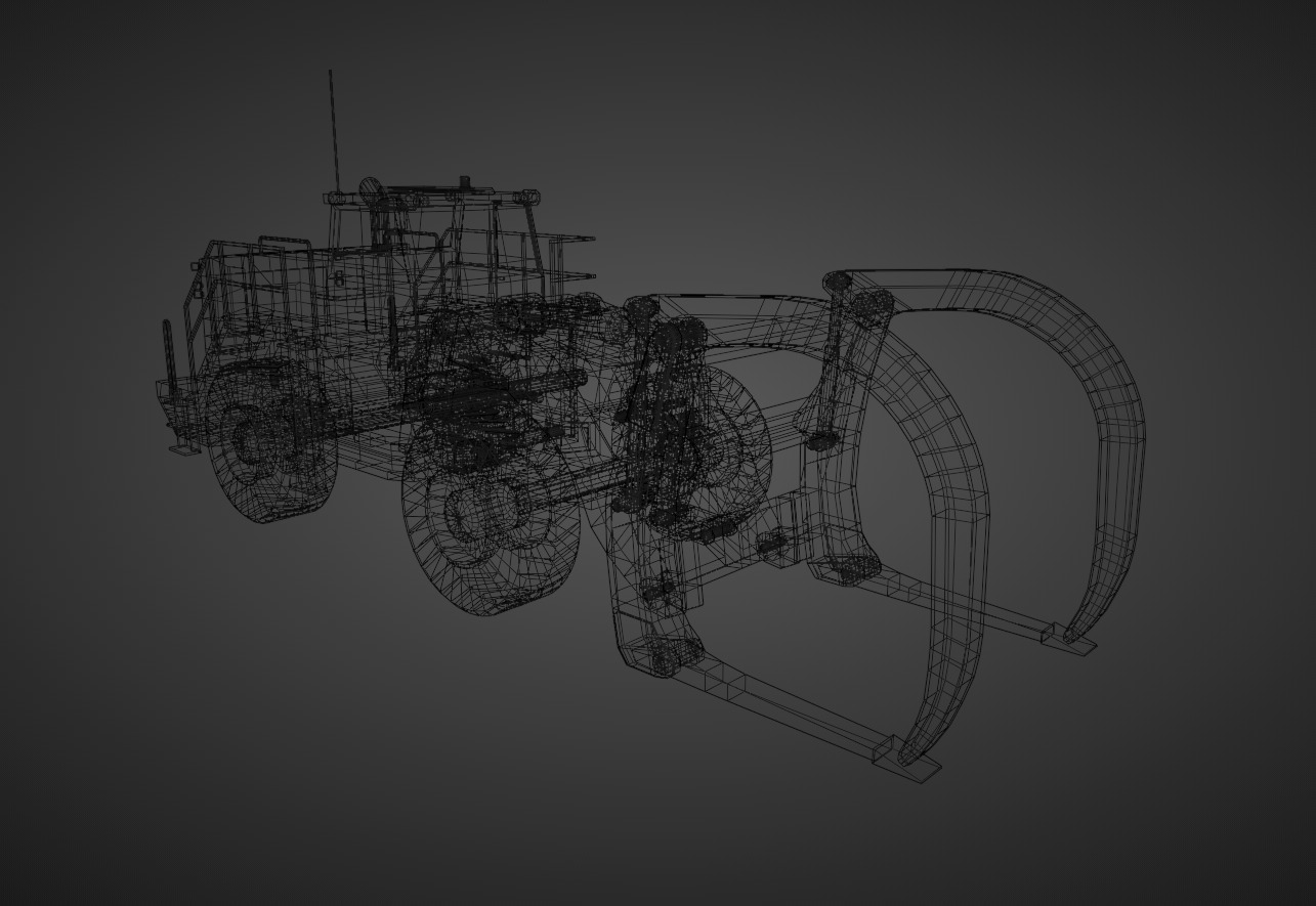 Millyard Arrangement Loader - Heavy Vehicle Low-poly 3D model_13