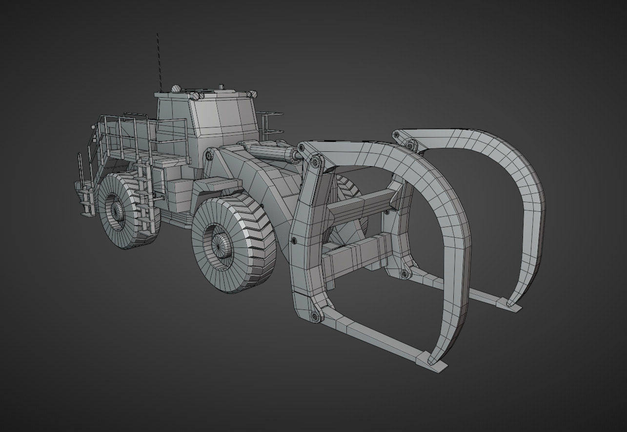 Millyard Arrangement Loader - Heavy Vehicle Low-poly 3D model_12