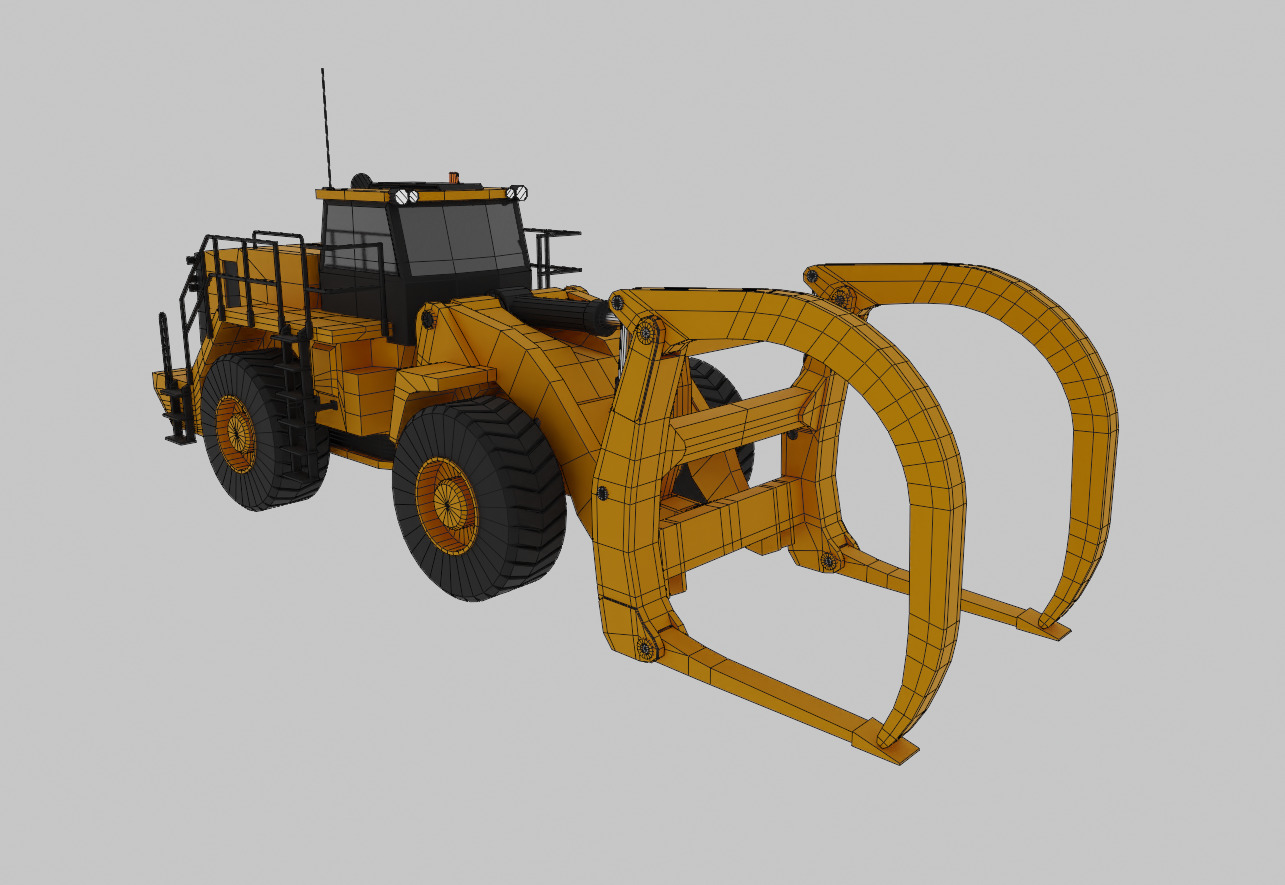 Millyard Arrangement Loader - Heavy Vehicle Low-poly 3D model_10