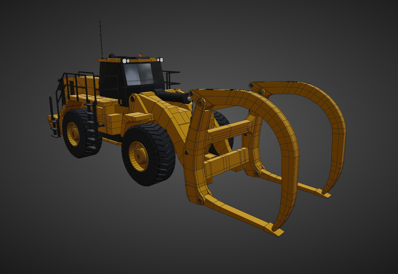Millyard Arrangement Loader - Heavy Vehicle Low-poly 3D model_11