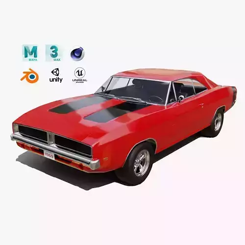 Classic Muscle Car - Realistic and Game-Ready