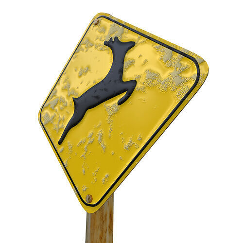 Animal Crossing in Area Road Traffic Sign 3D model 3