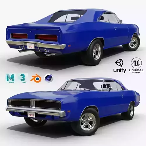 Classic Muscle Car - Animation and Game-Ready