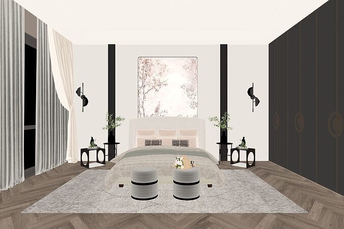 Bedroom 13 3D model 4