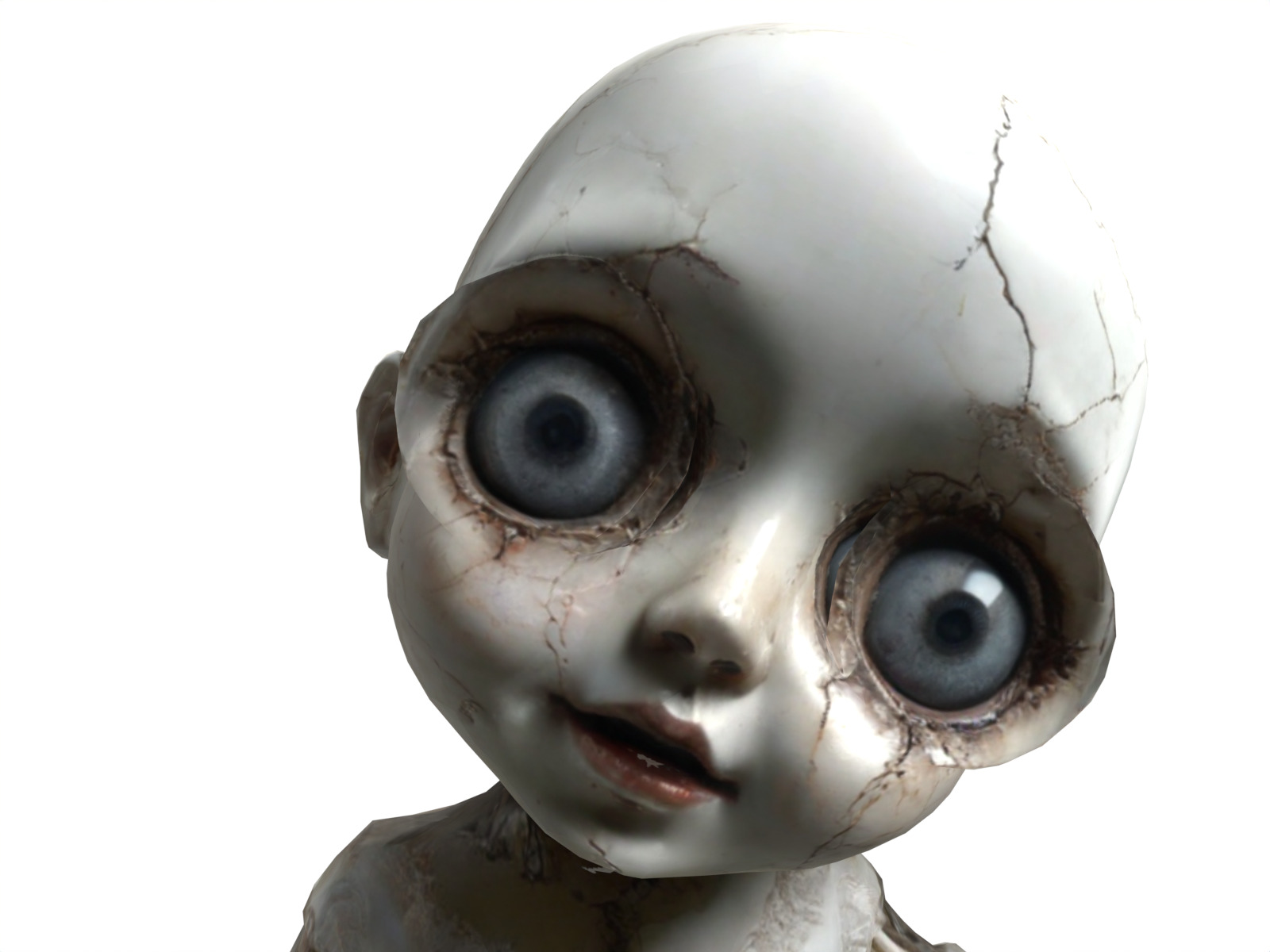 Scary doll animated Low-poly 3D model_3