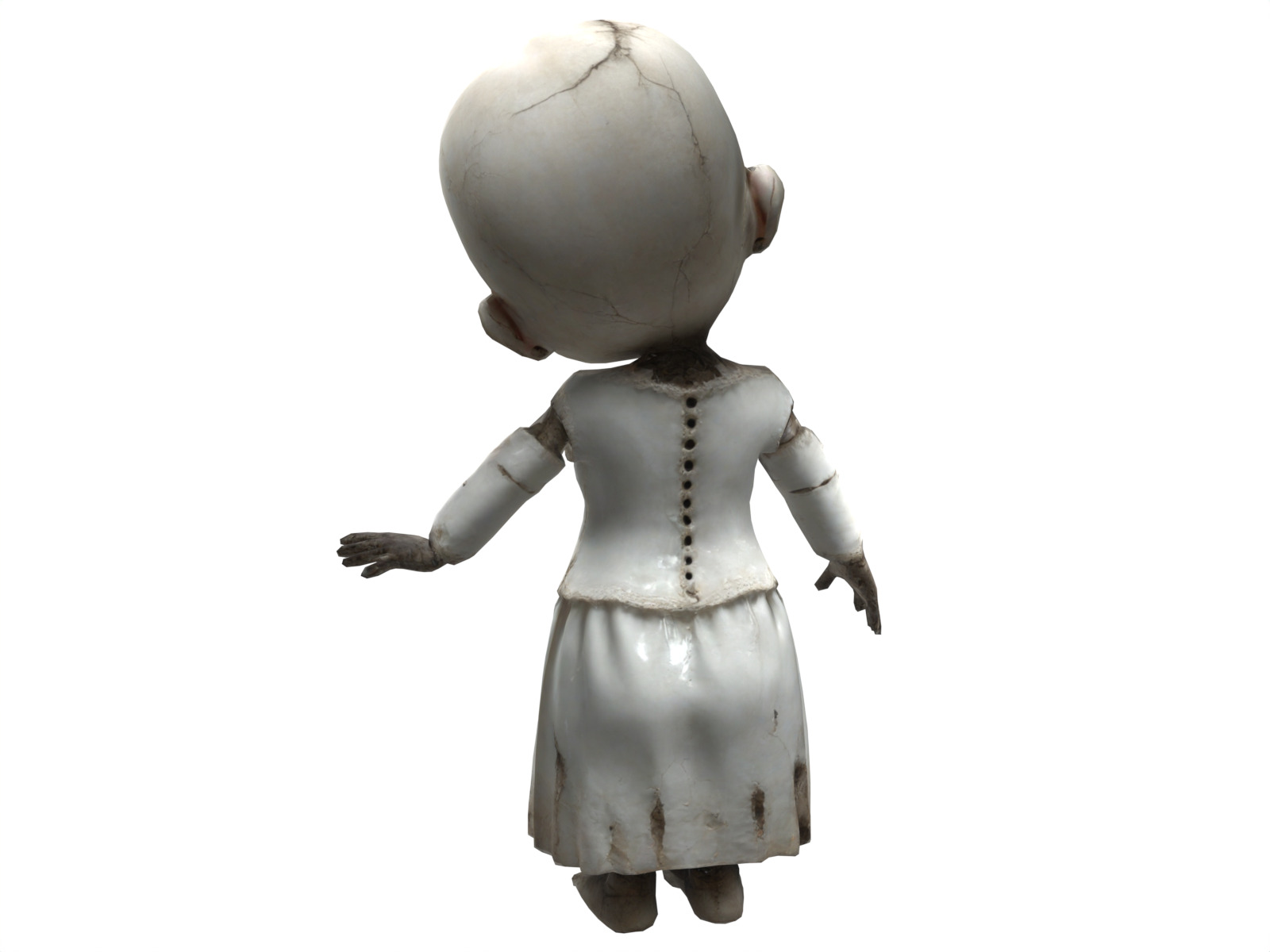 Scary doll animated Low-poly 3D model_6