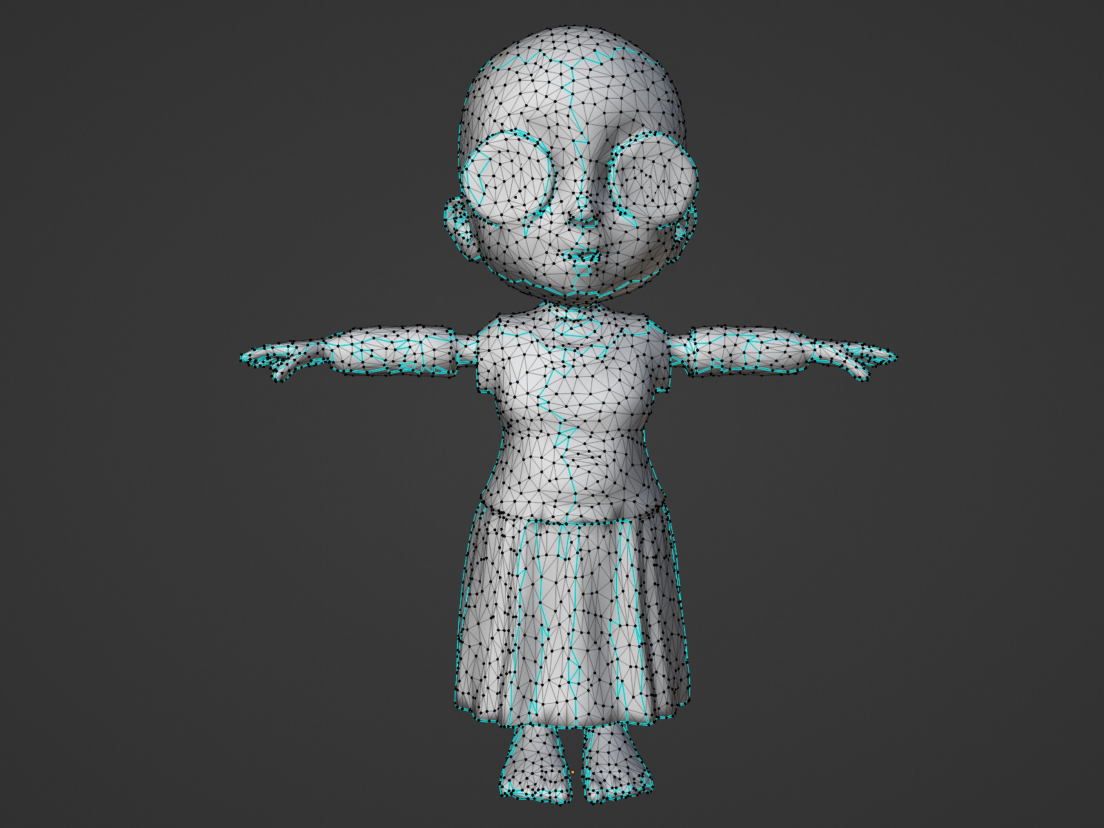 Scary doll animated Low-poly 3D model_9