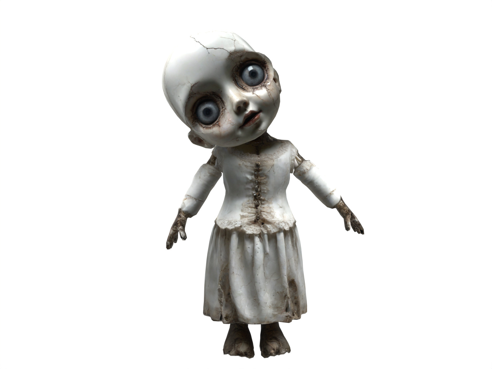 Scary doll animated Low-poly 3D model_4