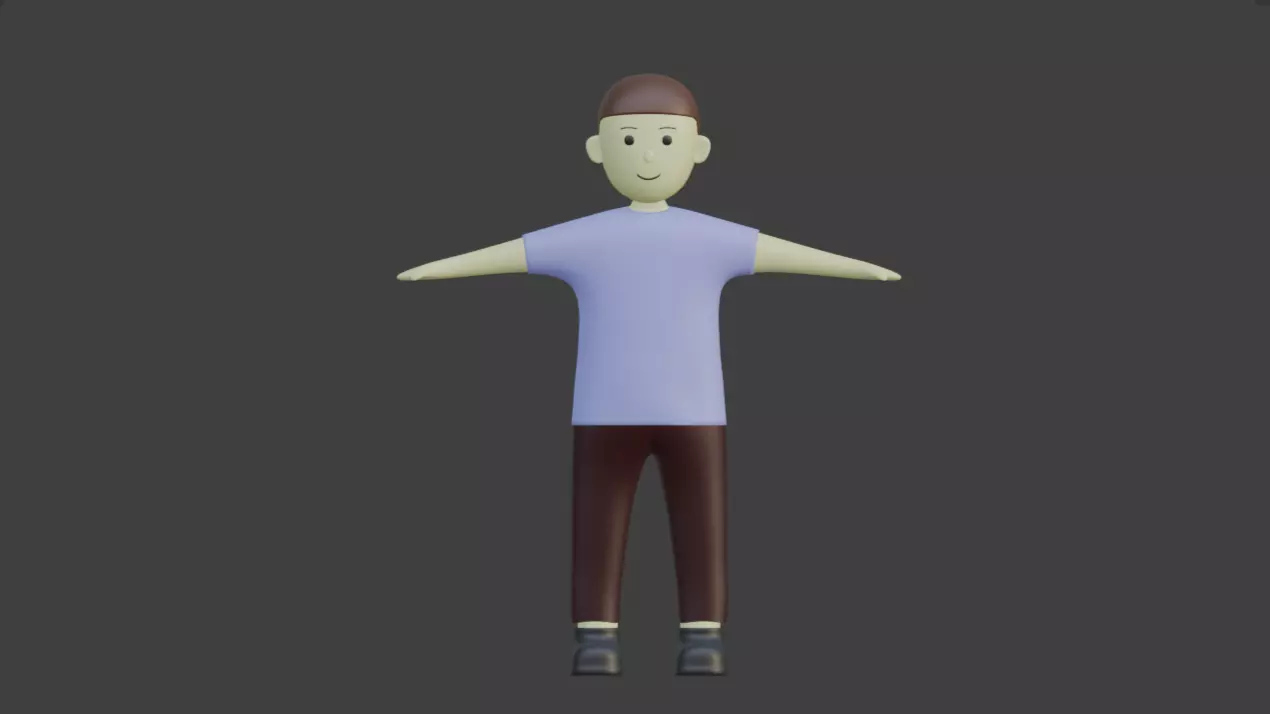 Low Poly Human Character Free low-poly 3D model_0