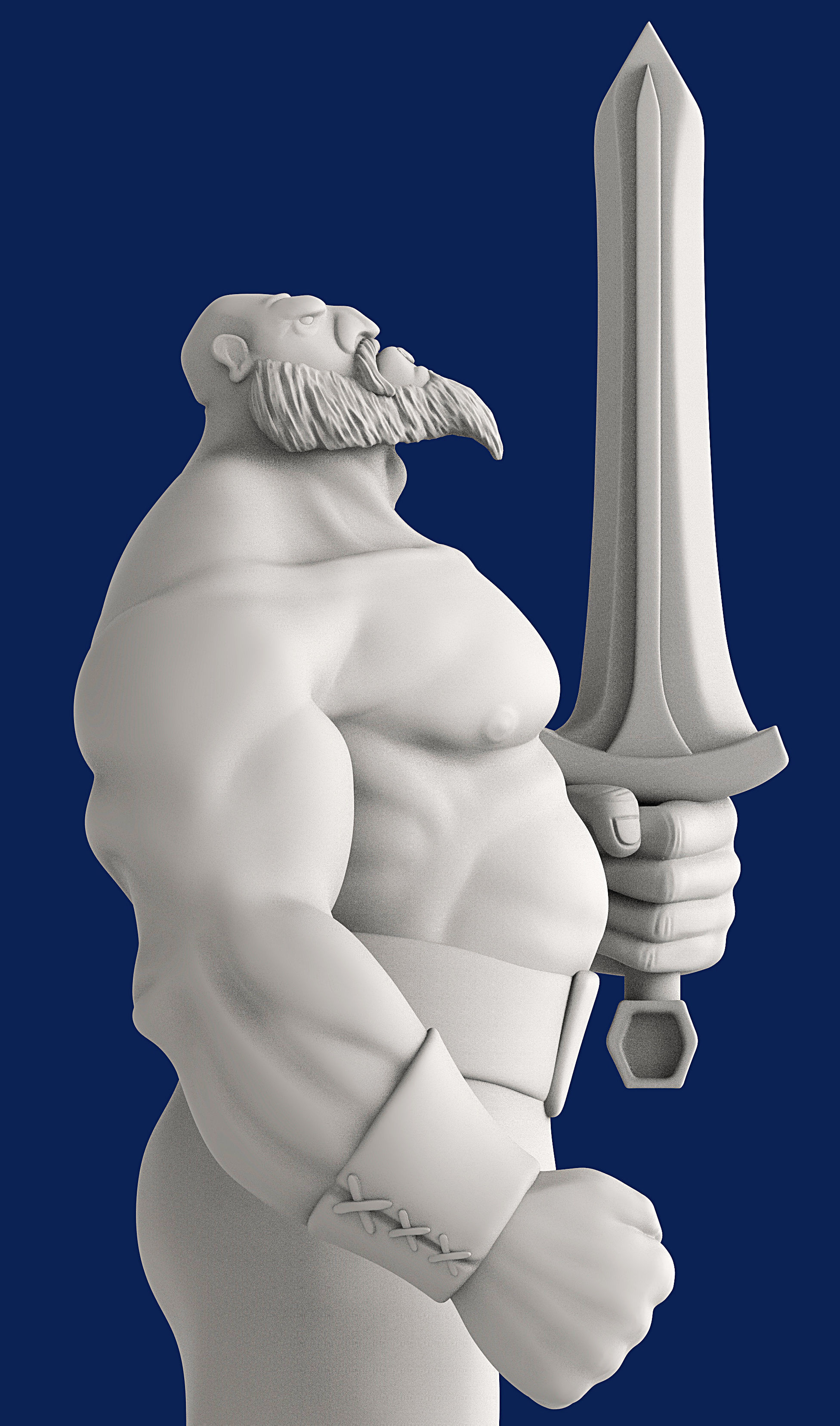 Viking statue 3D print model_10