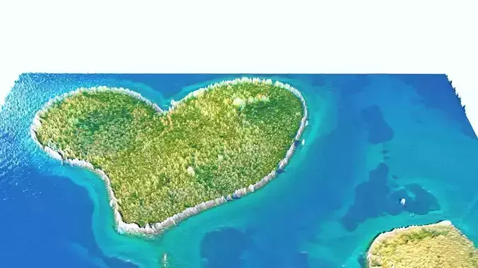 Heart Shaped Island 3D model