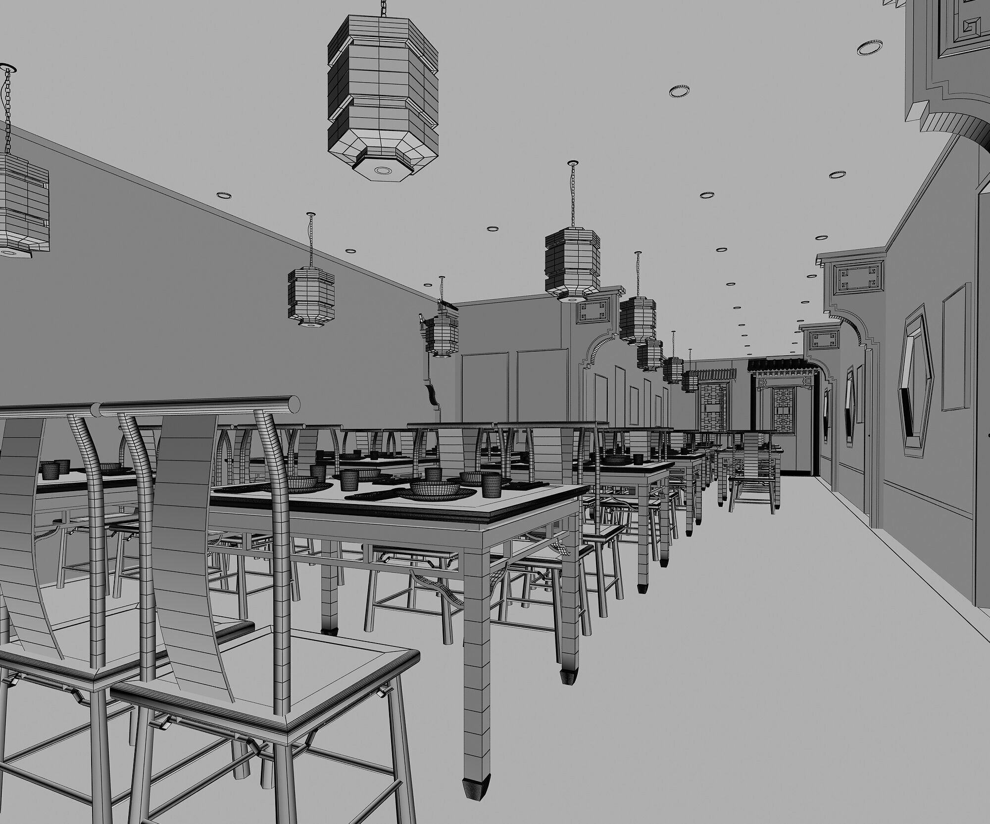 Restaurant 3D model_6