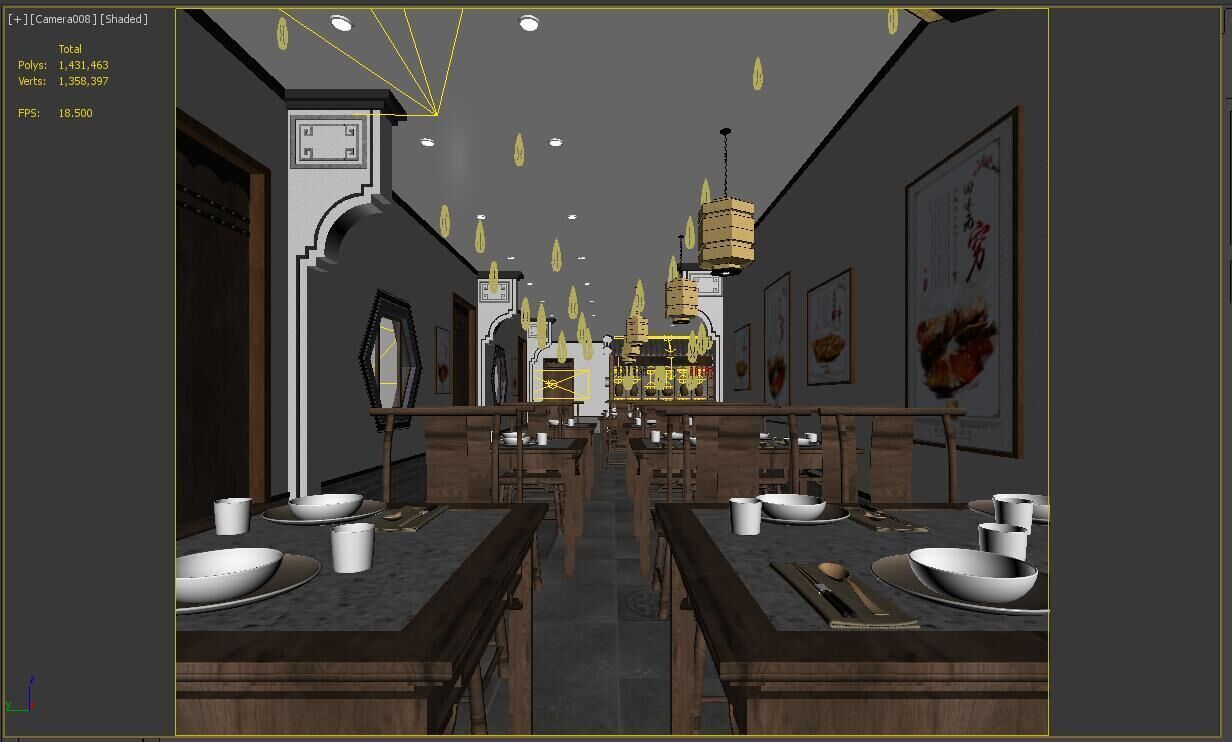 Restaurant 3D model_3
