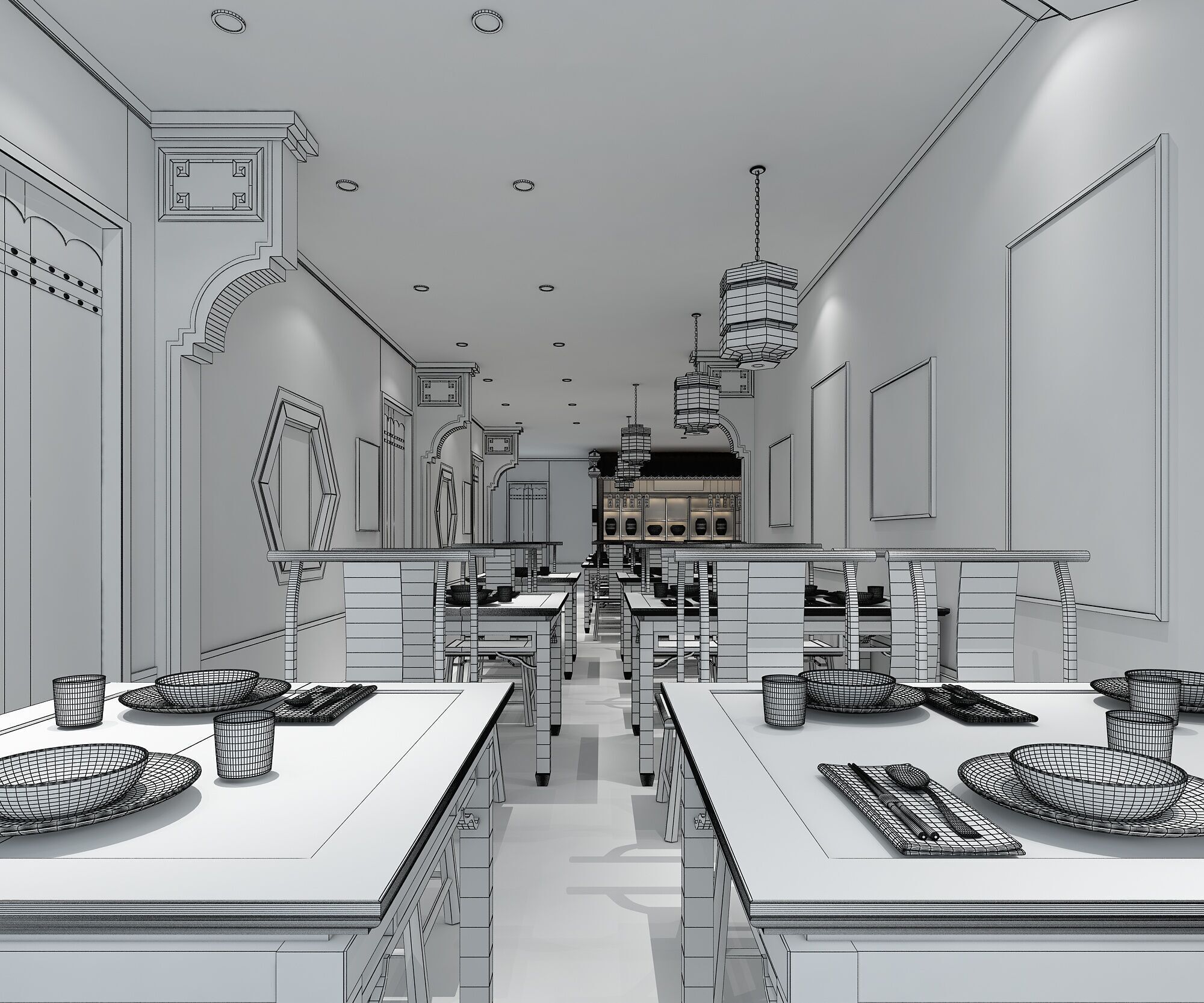 Restaurant 3D model_8