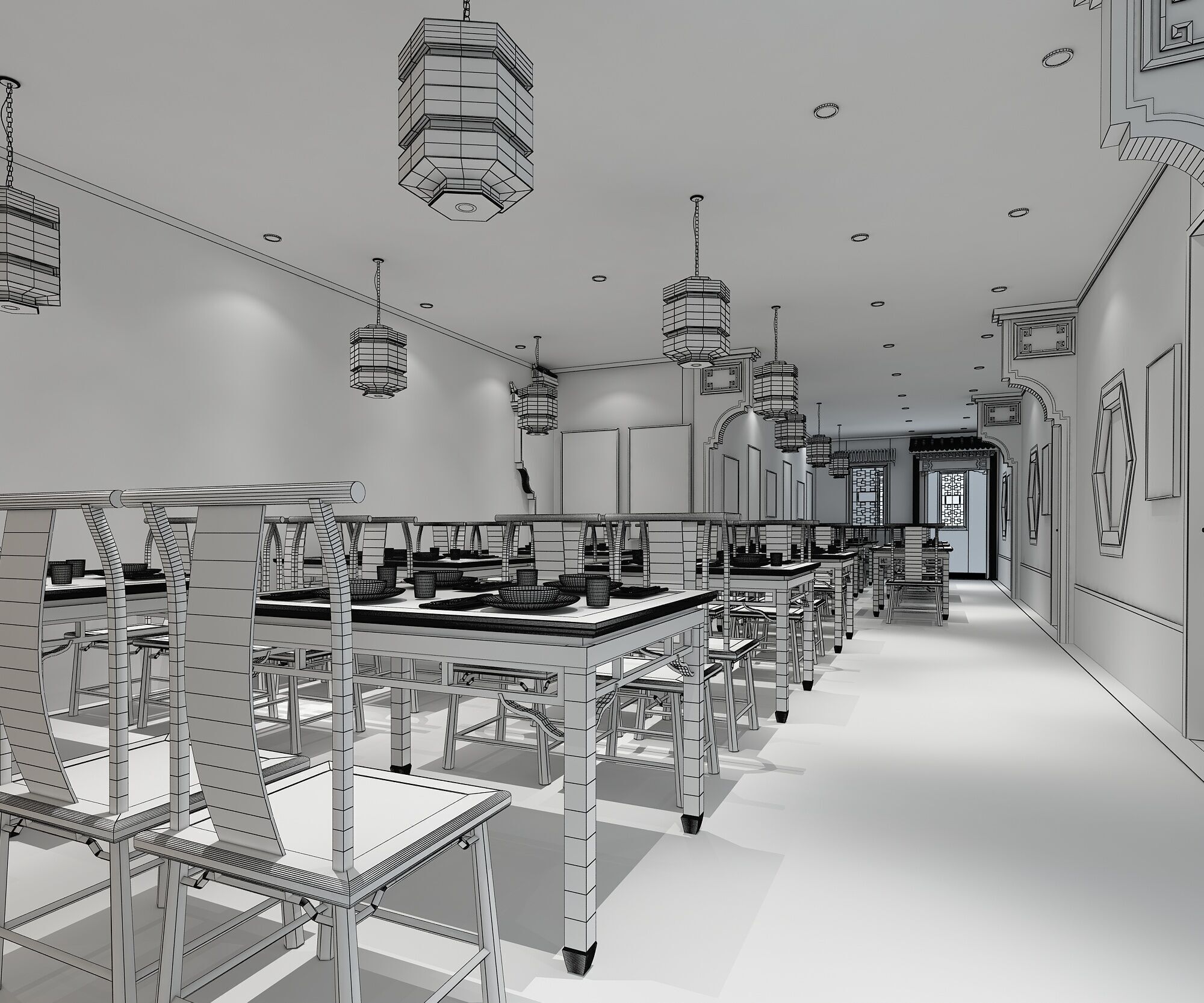 Restaurant 3D model_9