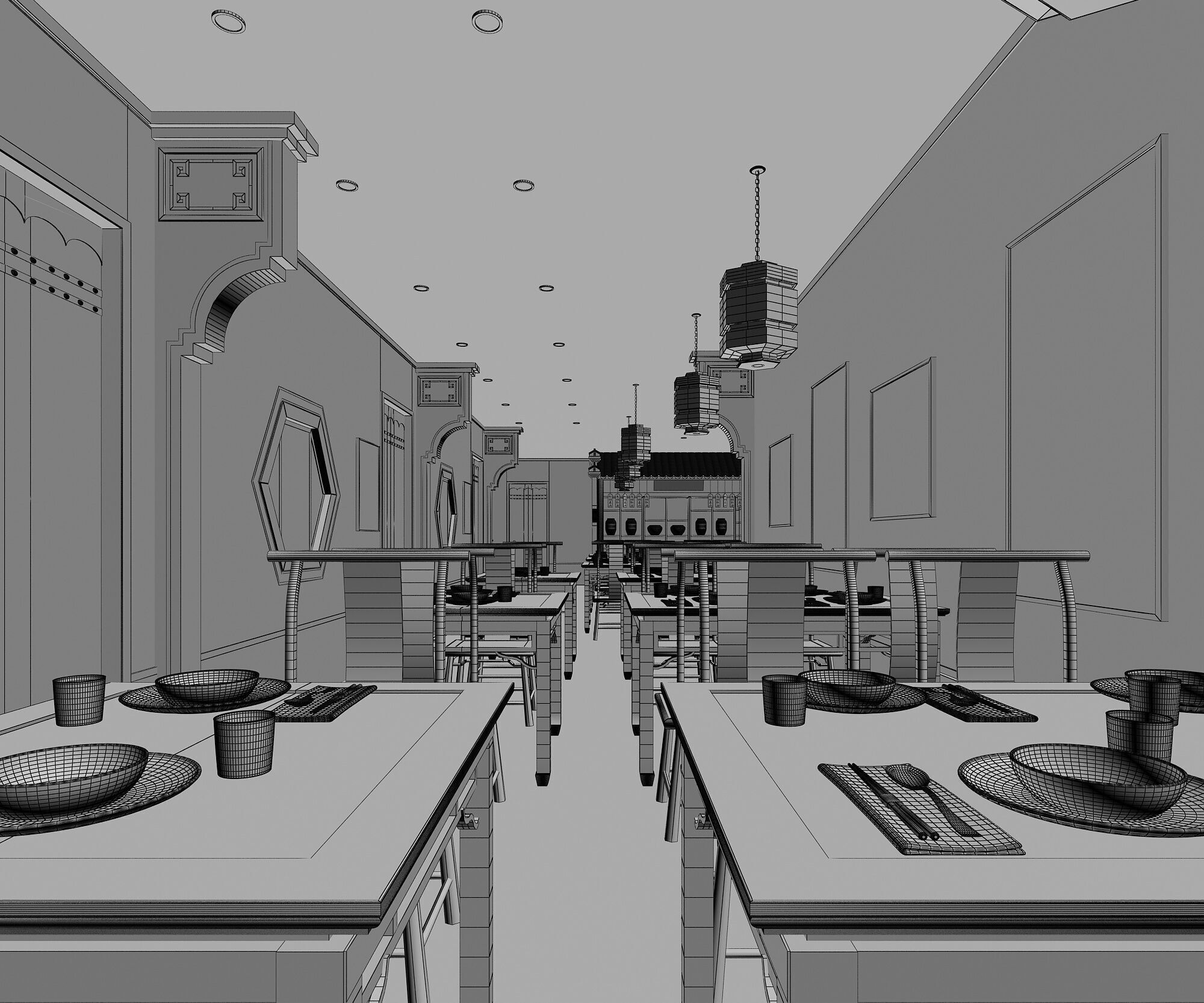 Restaurant 3D model_7