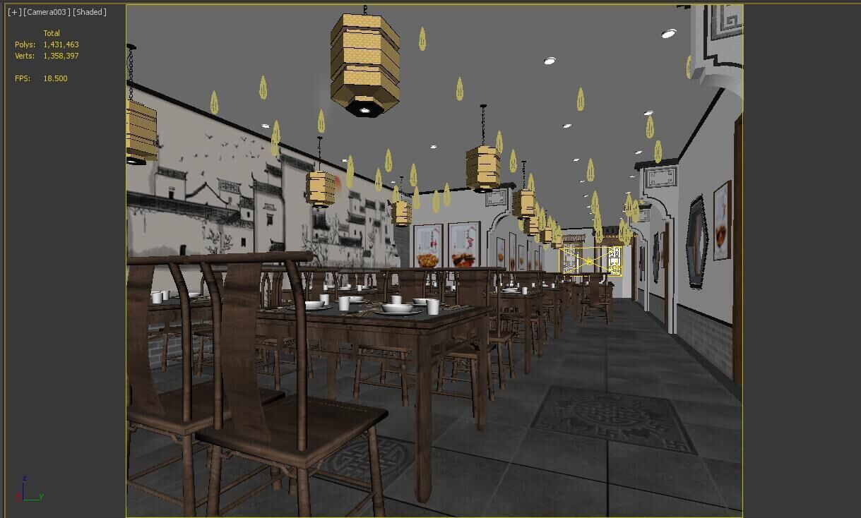 Restaurant 3D model_2