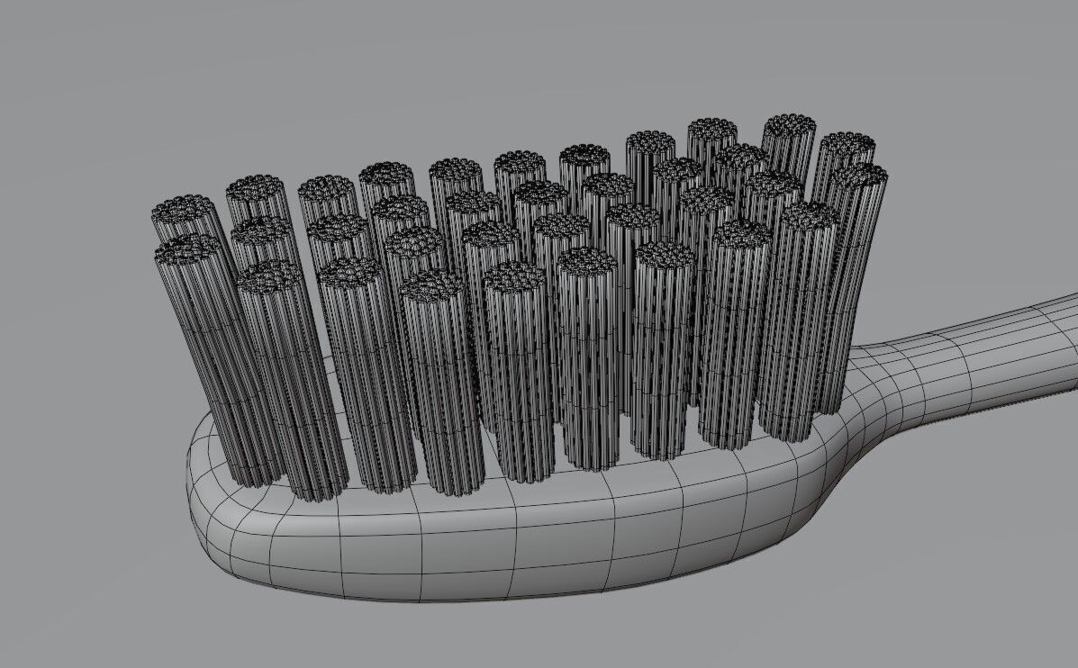 Toothbrush Low-poly 3D model_3