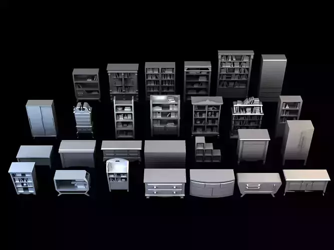 Miniatures - The Sims - Wardrobes and Bookshelves