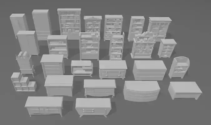 Miniatures - The Sims - Wardrobes and Bookshelves 3D print model